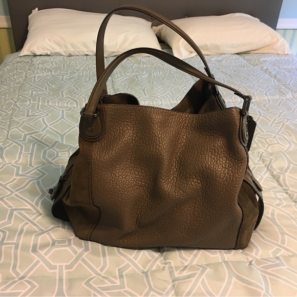 Coach Edie 42 Suede and Pebble Leather Bag - Picture 3 of 15